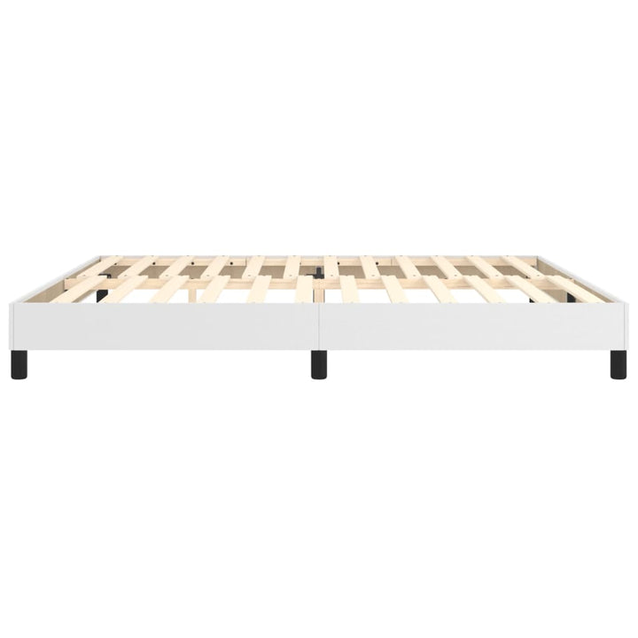 Boxspring sengeramme 200x200 cm kunstlæder hvid