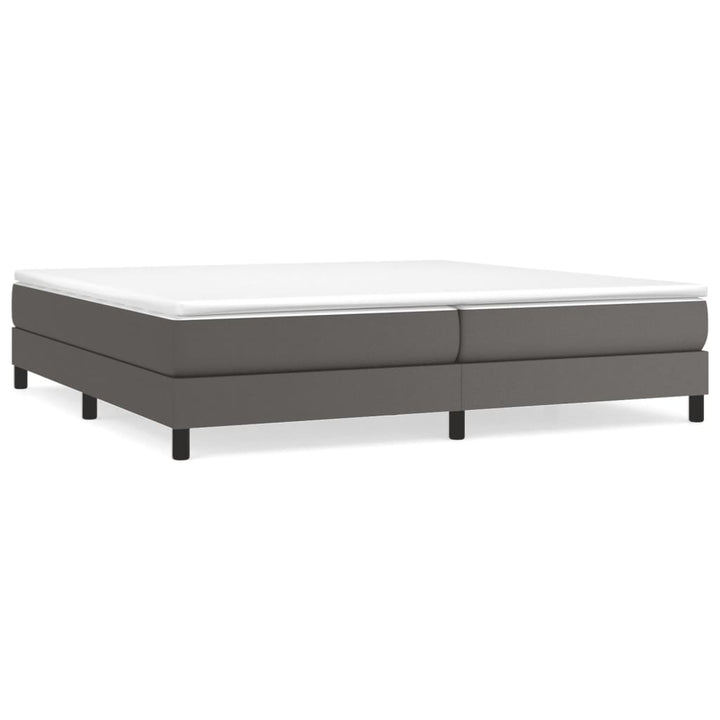 Boxspring sengeramme 200x200 cm kunstlæder grå