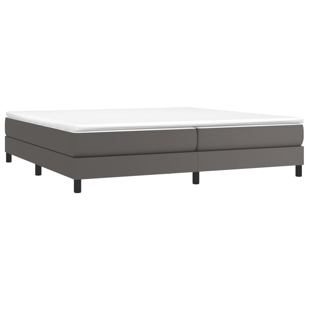 Boxspring sengeramme 200x200 cm kunstlæder grå