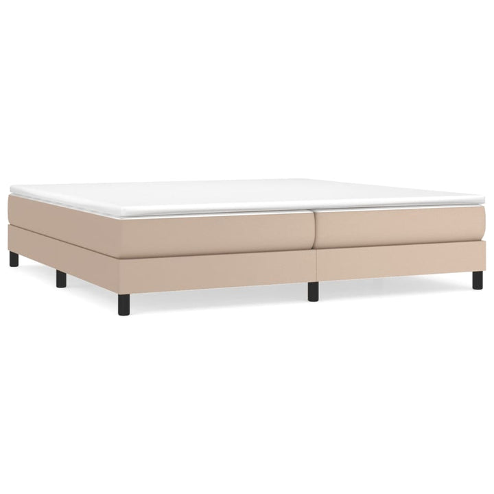 Boxspring sengeramme 200x200 cm kunstlæder cappuccinofarvet