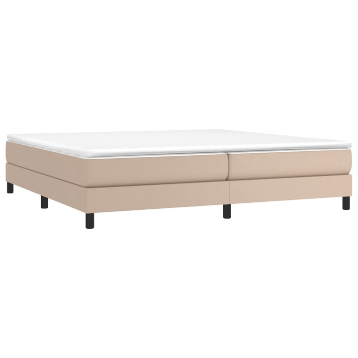 Boxspring sengeramme 200x200 cm kunstlæder cappuccinofarvet
