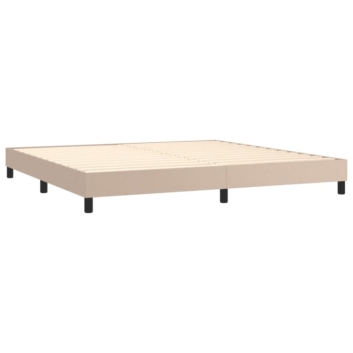 Boxspring sengeramme 200x200 cm kunstlæder cappuccinofarvet