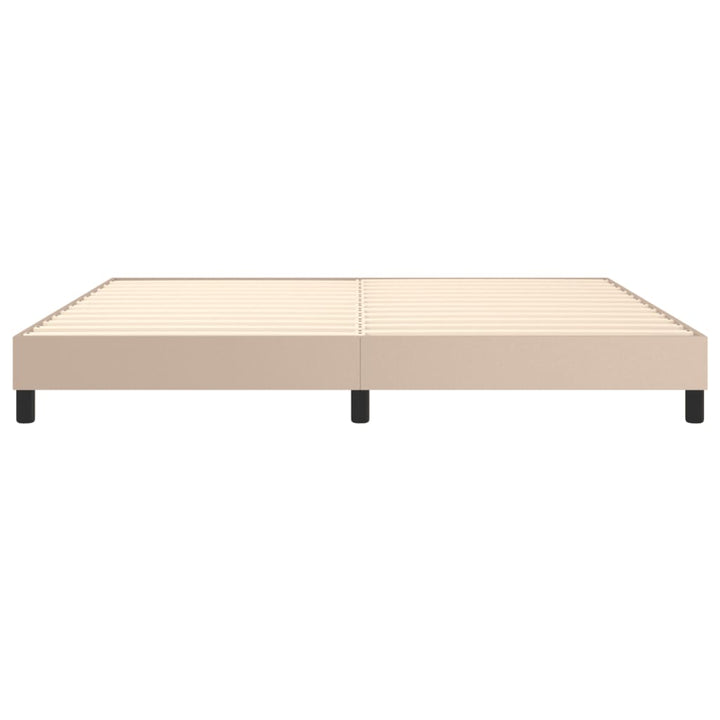 Boxspring sengeramme 200x200 cm kunstlæder cappuccinofarvet