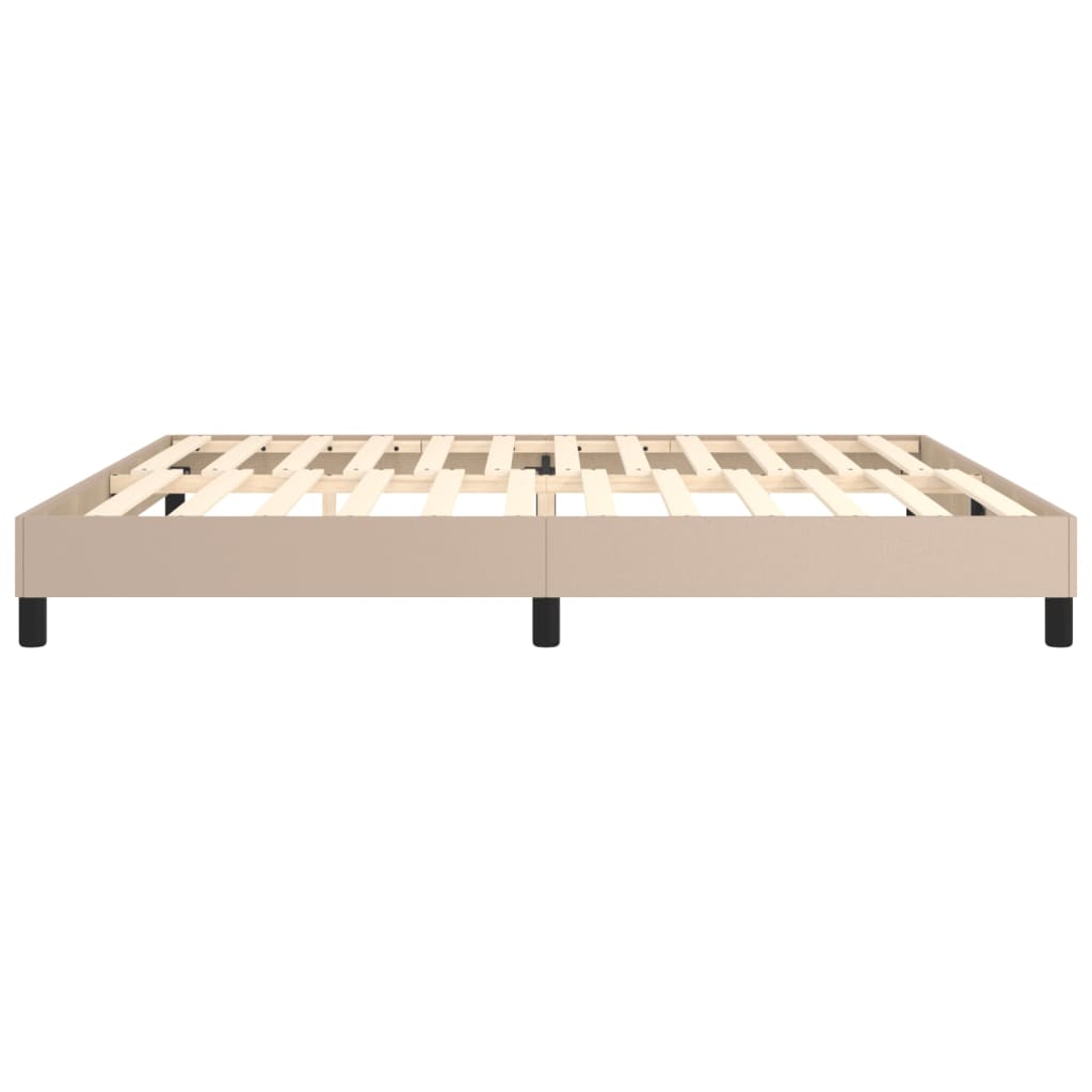 Boxspring sengeramme 200x200 cm kunstlæder cappuccinofarvet
