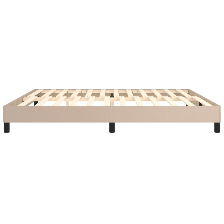 Boxspring sengeramme 200x200 cm kunstlæder cappuccinofarvet