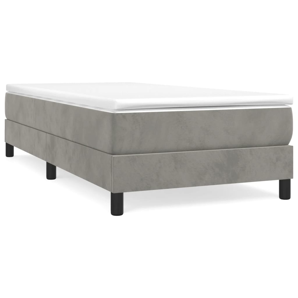 Boxspring sengeramme Lysegrå 80x200 cm Fløjl