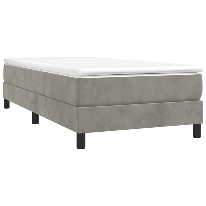 Boxspring sengeramme Lysegrå 80x200 cm Fløjl