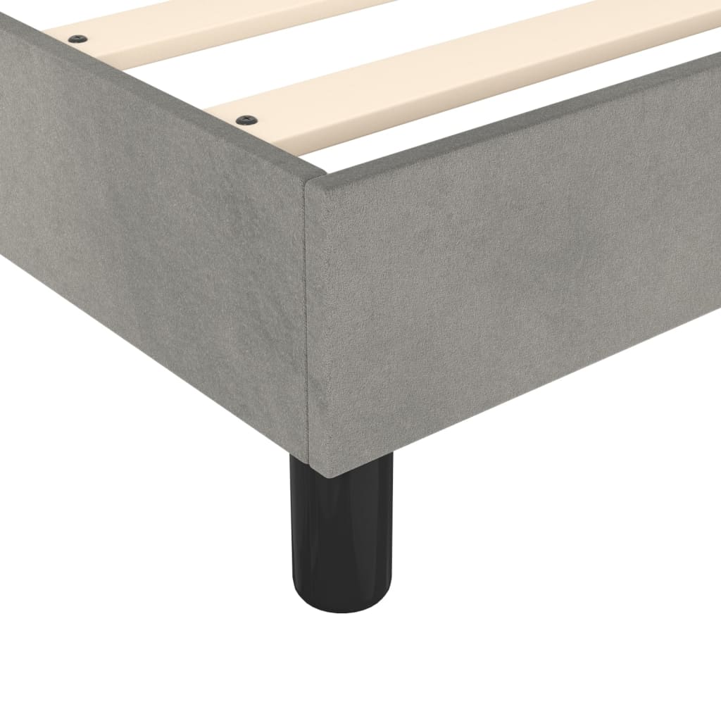 Boxspring sengeramme Lysegrå 80x200 cm Fløjl