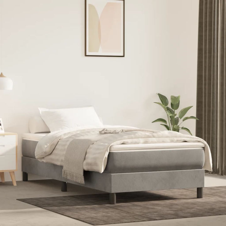 Boxspring sengeramme Lysegrå 80x200 cm Fløjl