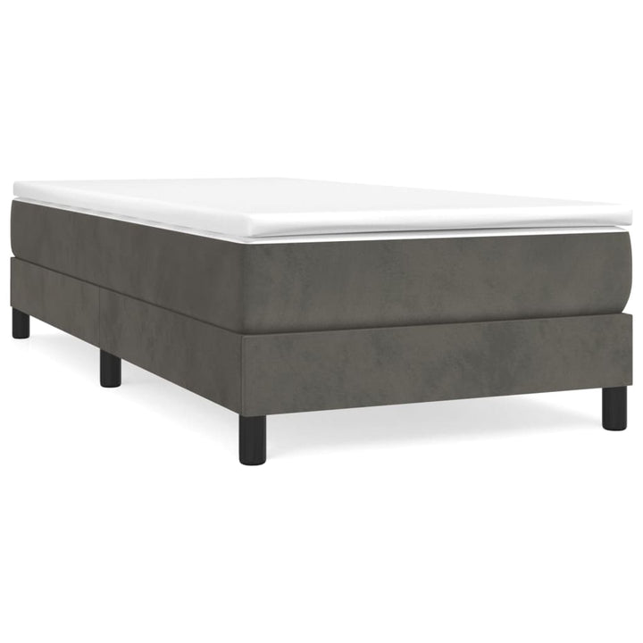 Boxspring sengeramme Mørkegrå 80x200 cm Fløjl