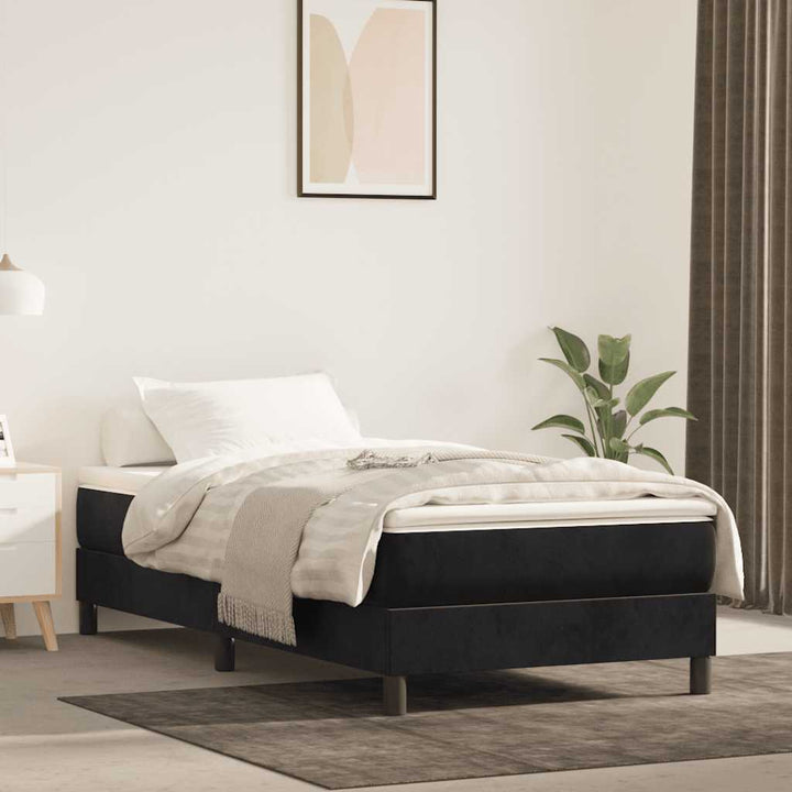Boxspring sengeramme 80x200 cm fløjl sort