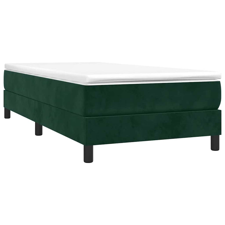 Boxspring sengeramme Mørkegrøn 80x200 cm Fløjl