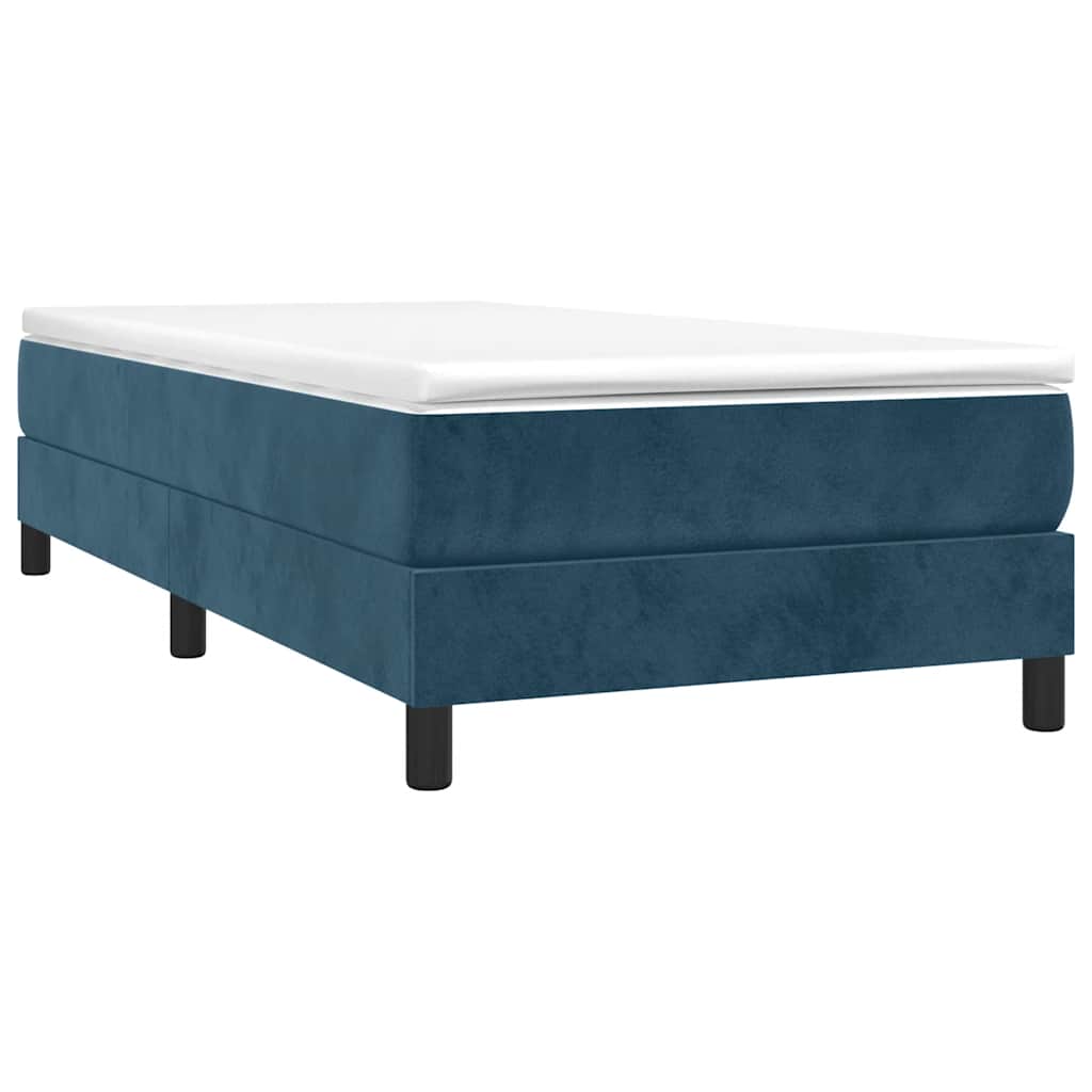 Boxspring sengeramme Mørkeblå 80x200 cm Fløjl