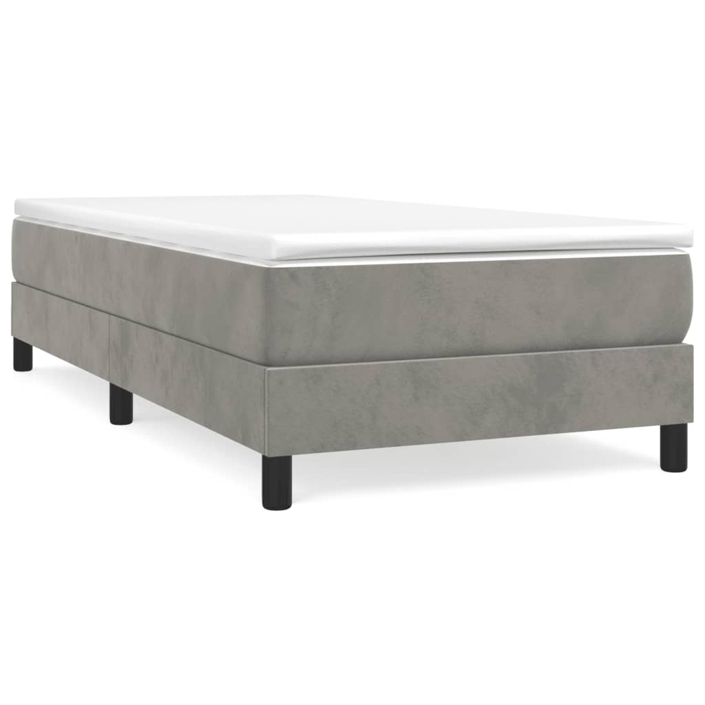 Boxspring sengeramme Lysegrå 90x190 cm Fløjl
