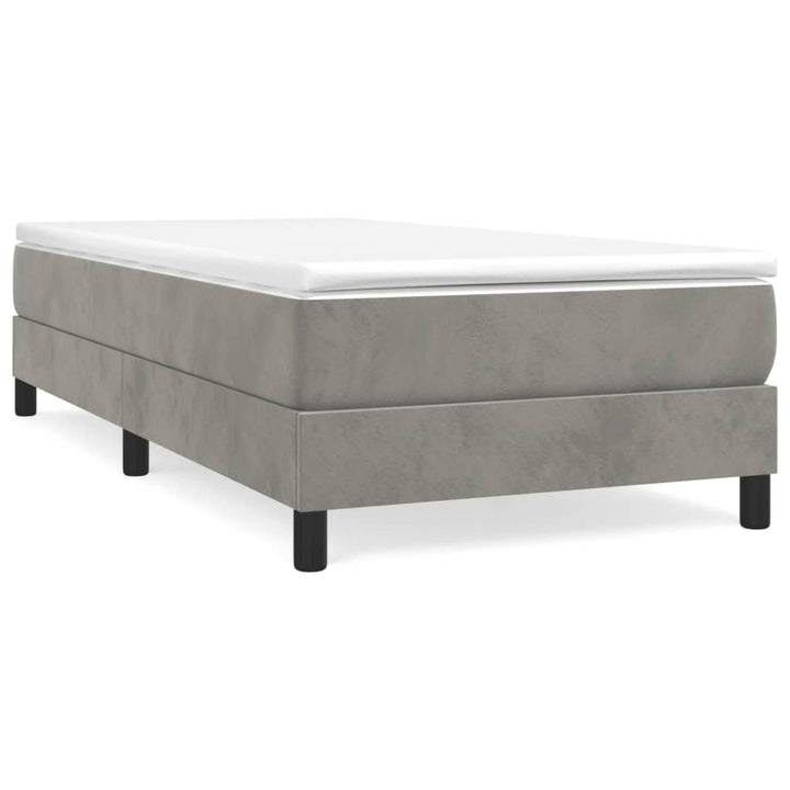 Boxspring sengeramme Lysegrå 90x190 cm Fløjl