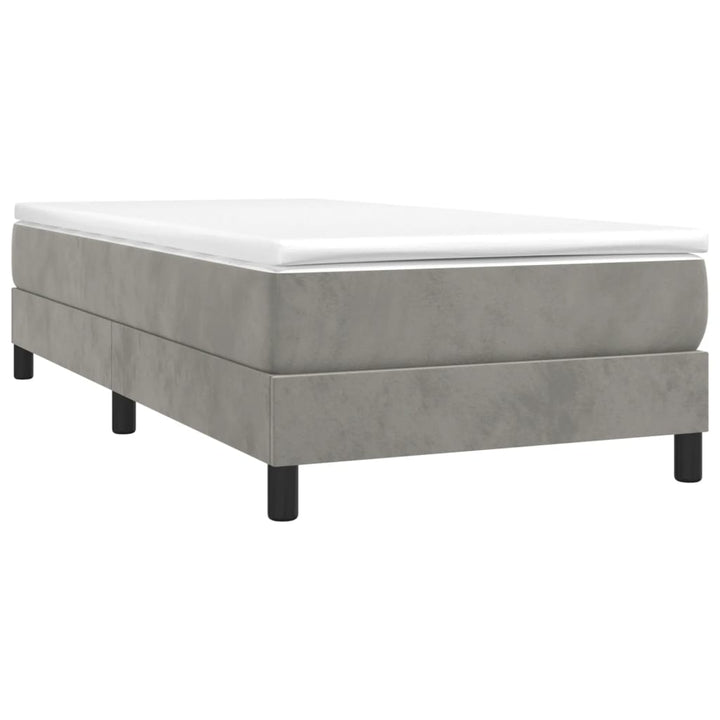 Boxspring sengeramme Lysegrå 90x190 cm Fløjl