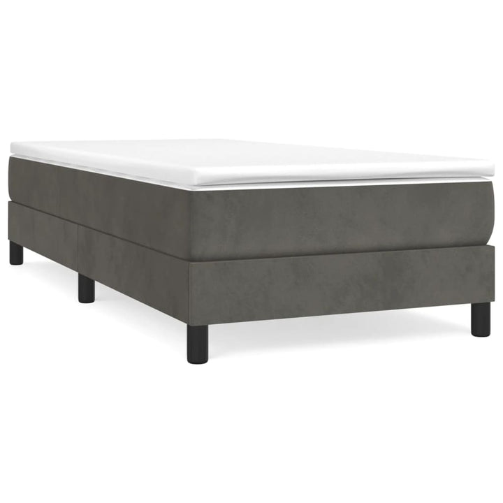 Boxspring sengeramme Mørkegrå 90x190 cm Fløjl