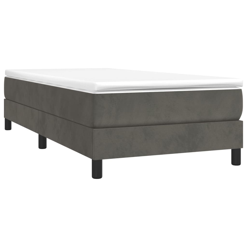 Boxspring sengeramme Mørkegrå 90x190 cm Fløjl