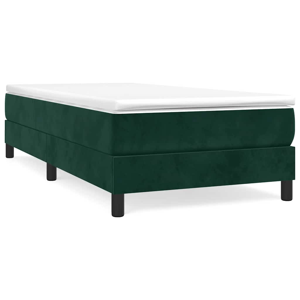 Boxspring sengeramme Mørkegrøn 90x190 cm Fløjl