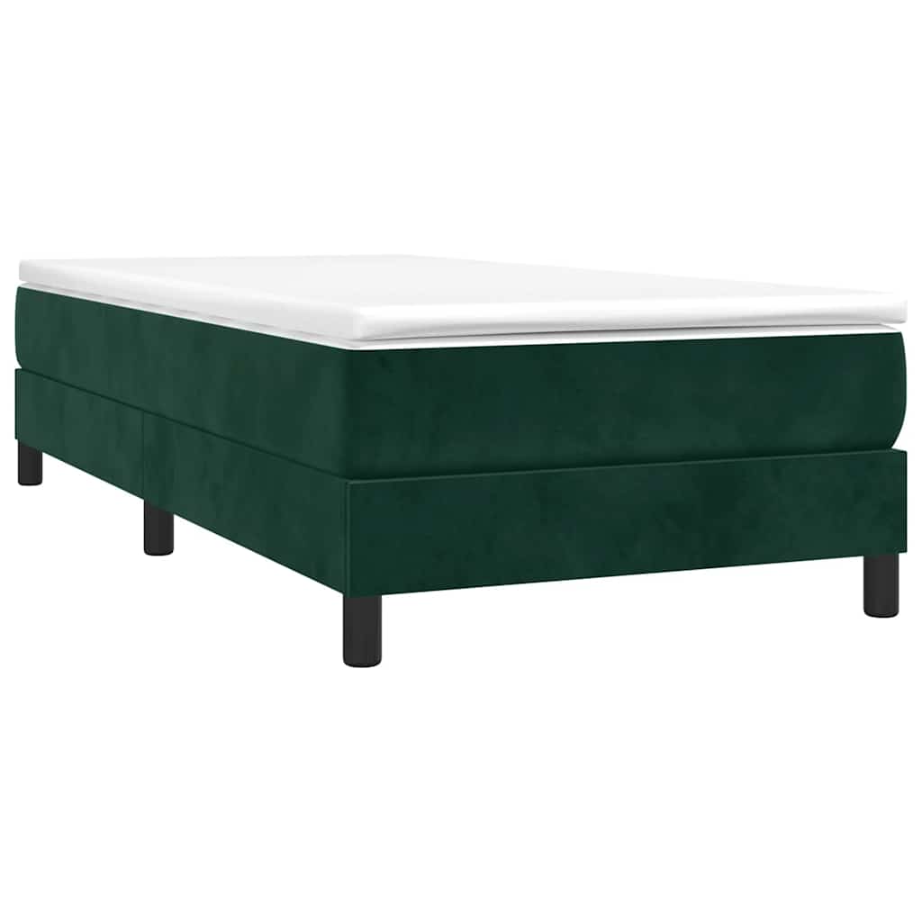 Boxspring sengeramme Mørkegrøn 90x190 cm Fløjl