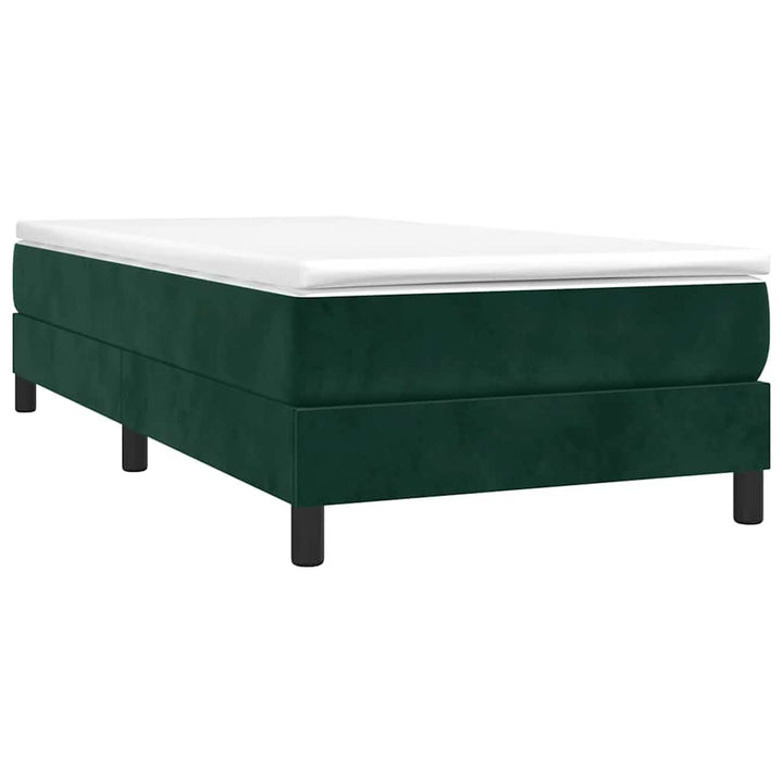 Boxspring sengeramme Mørkegrøn 90x190 cm Fløjl