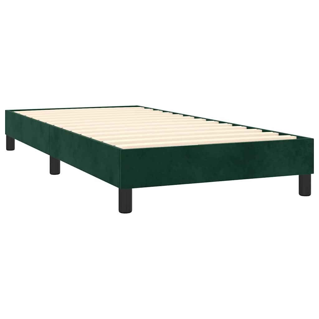 Boxspring sengeramme Mørkegrøn 90x190 cm Fløjl