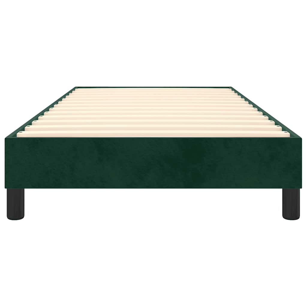Boxspring sengeramme Mørkegrøn 90x190 cm Fløjl