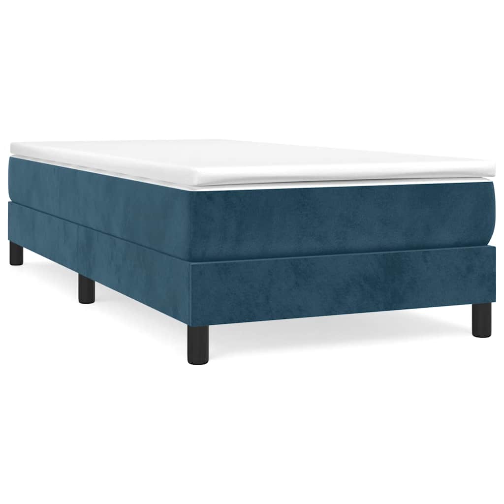 Boxspring sengeramme Mørkeblå 90x190 cm Fløjl