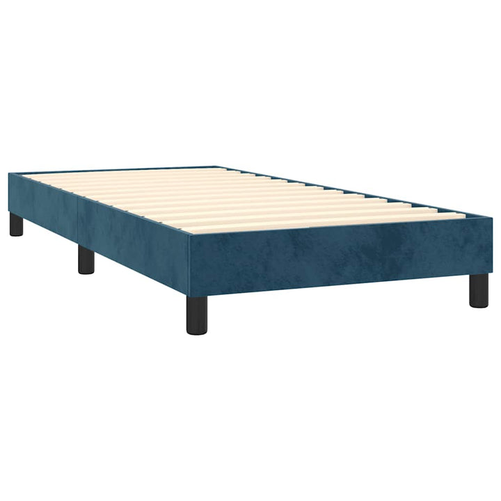 Boxspring sengeramme Mørkeblå 90x190 cm Fløjl
