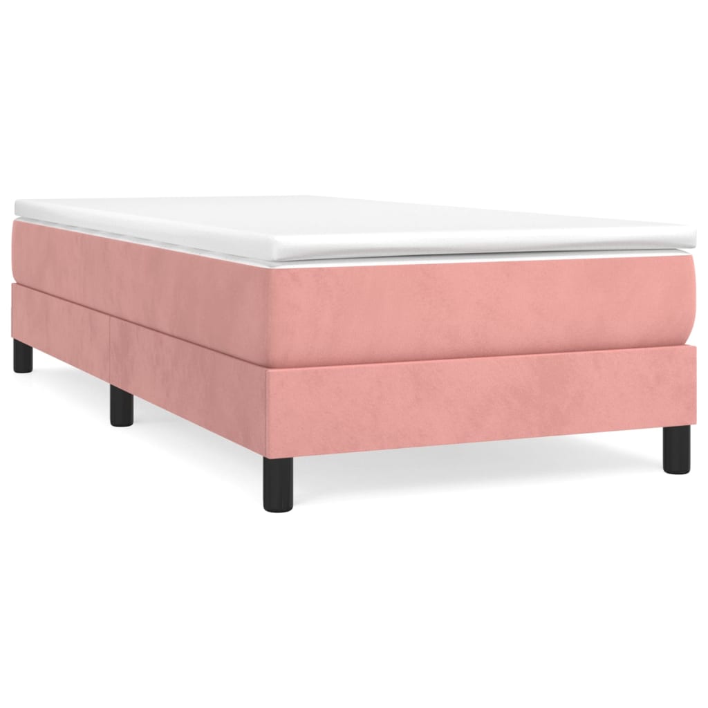 Boxspring sengeramme 90x190 cm fløjl pink