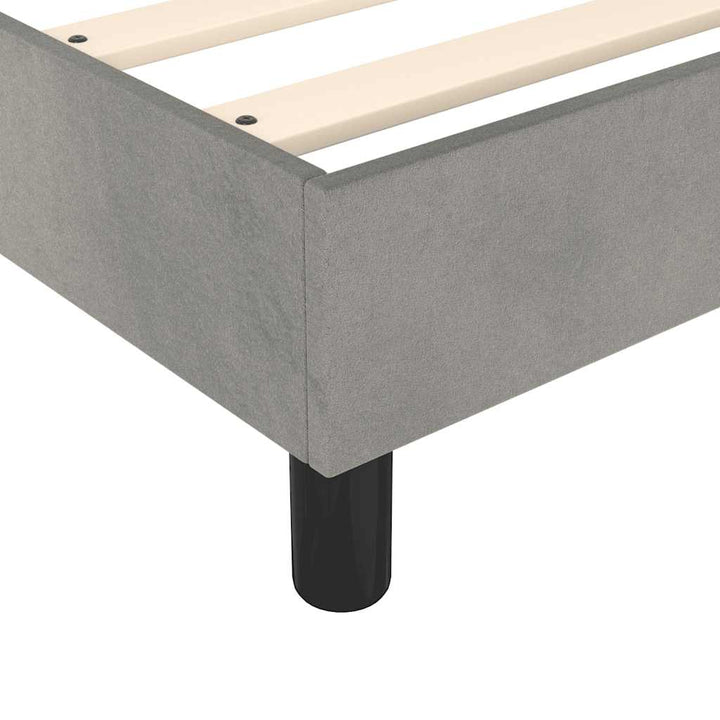 Boxspring sengeramme Lysegrå 90x200 cm Fløjl