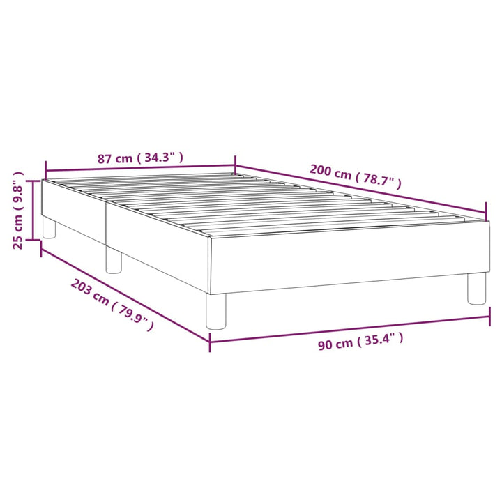 Boxspring sengeramme 90x200 cm fløjl sort