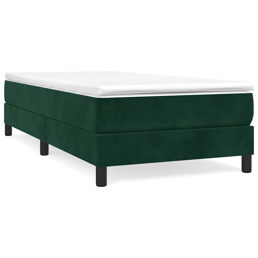 Boxspring sengeramme Mørkegrøn 90x200 cm Fløjl