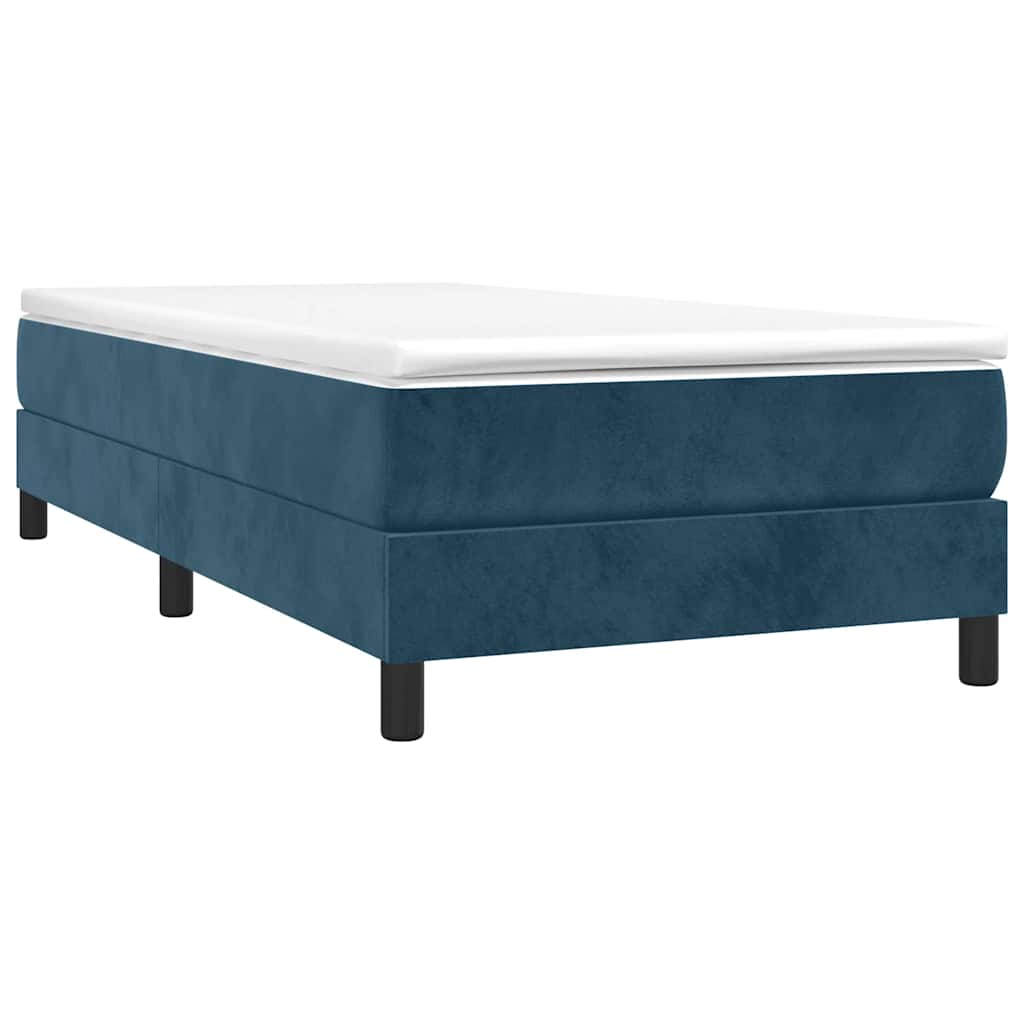 Boxspring sengeramme Mørkeblå 90x200 cm Fløjl