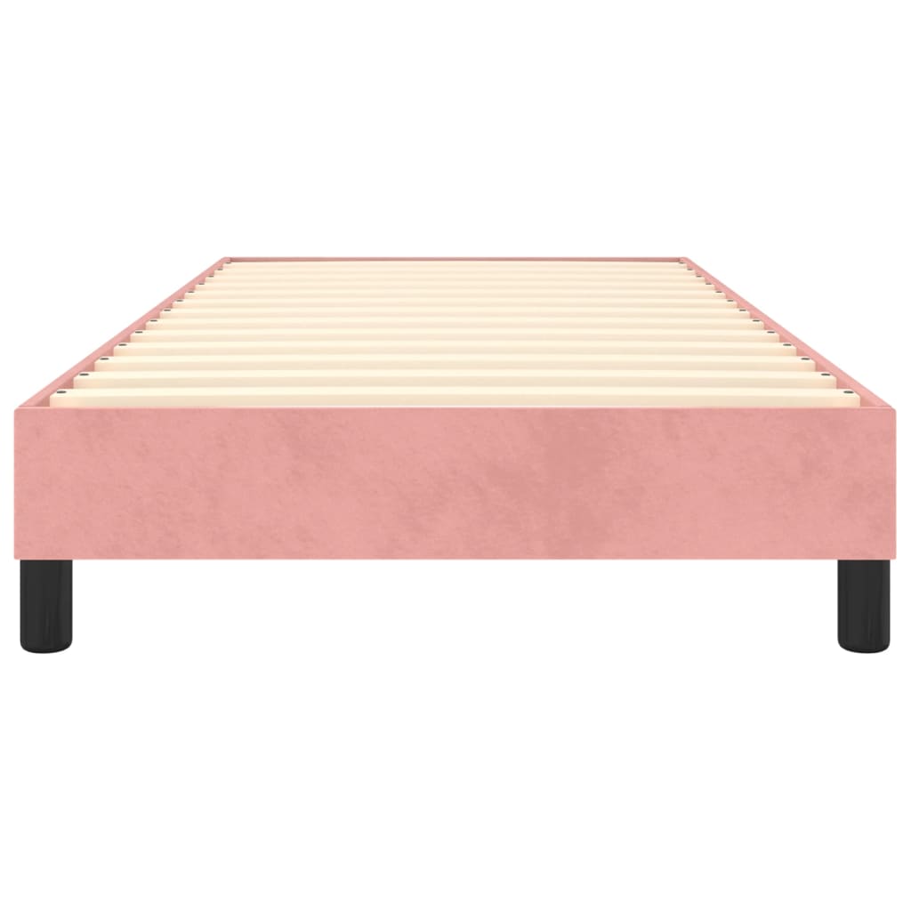 Boxspring sengeramme 90x200 cm fløjl pink