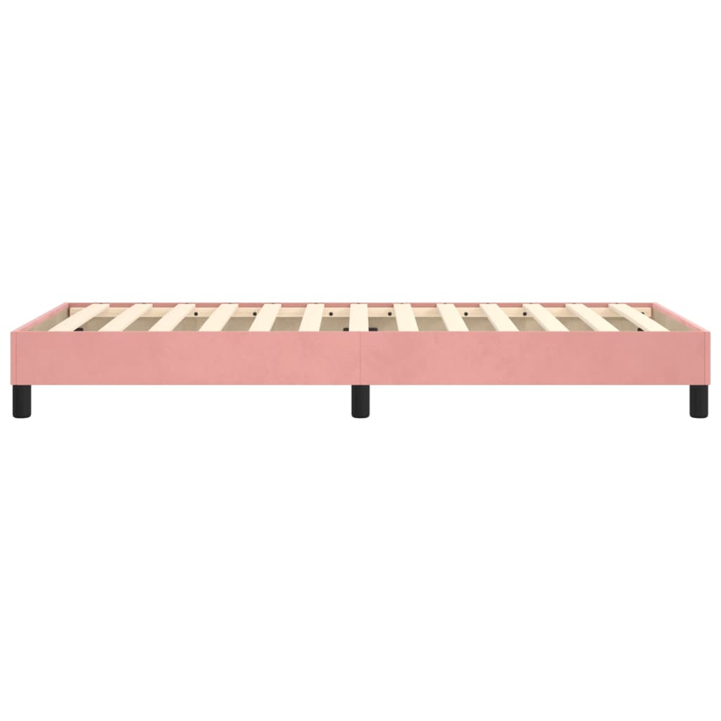 Boxspring sengeramme 90x200 cm fløjl pink