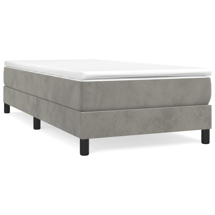Boxspring sengeramme Lysegrå 100x200 cm Fløjl
