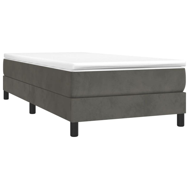 Boxspring sengeramme Mørkegrå 100x200 cm Fløjl