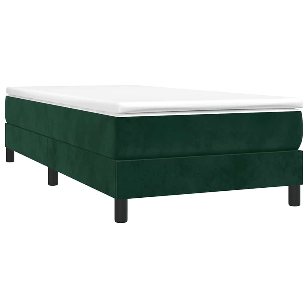 Boxspring sengeramme Mørkegrøn 100x200 cm Fløjl