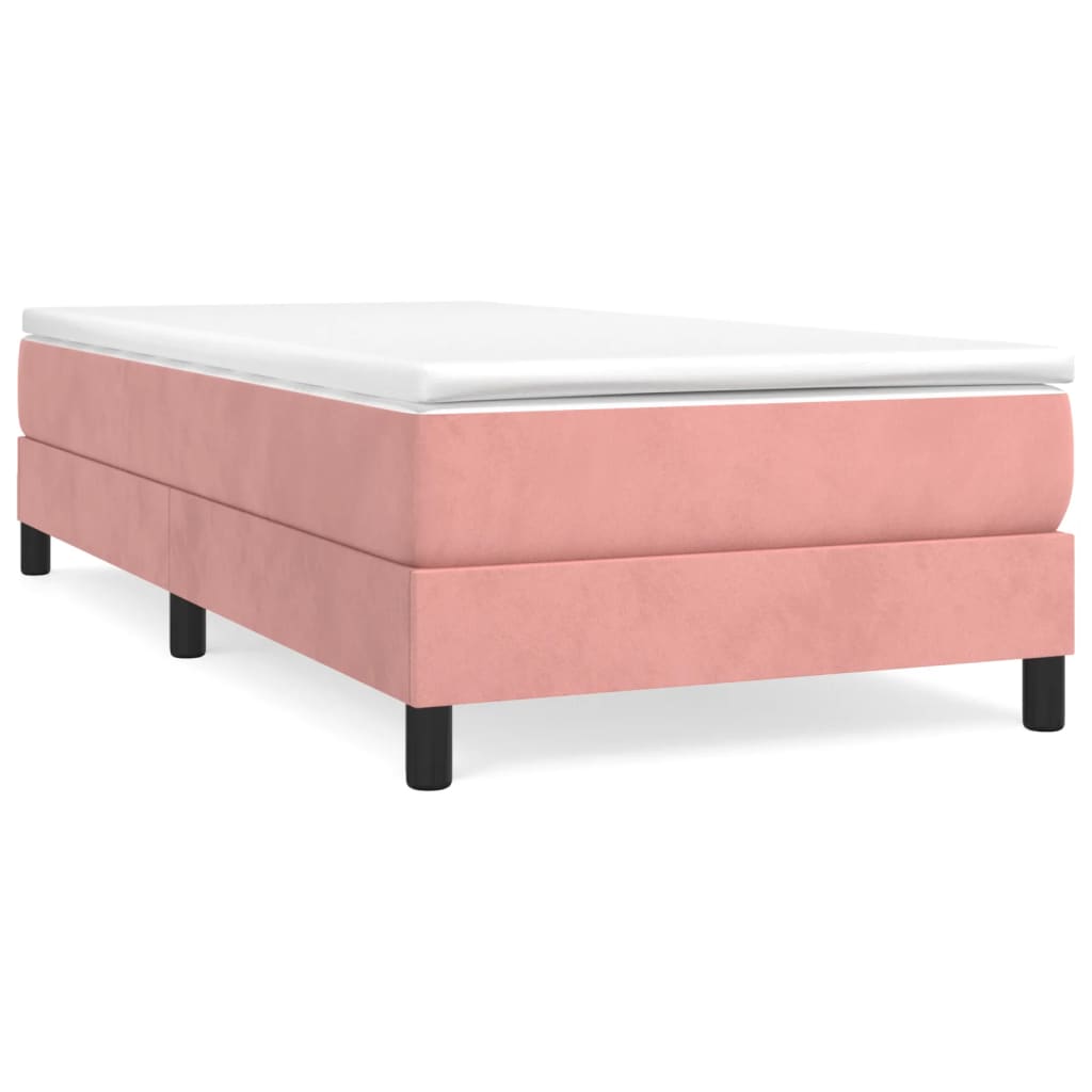 Boxspring sengeramme 100x200 cm fløjl pink
