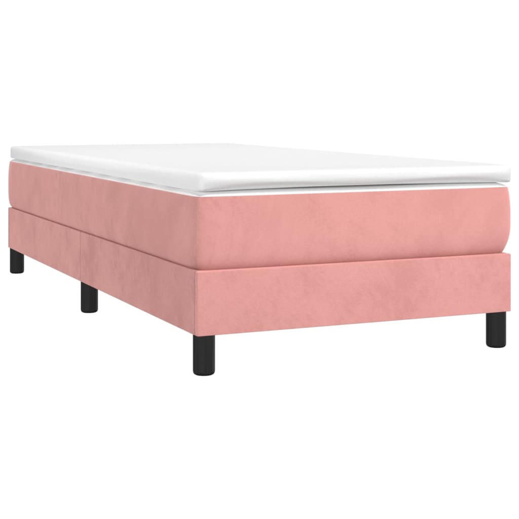 Boxspring sengeramme 100x200 cm fløjl pink