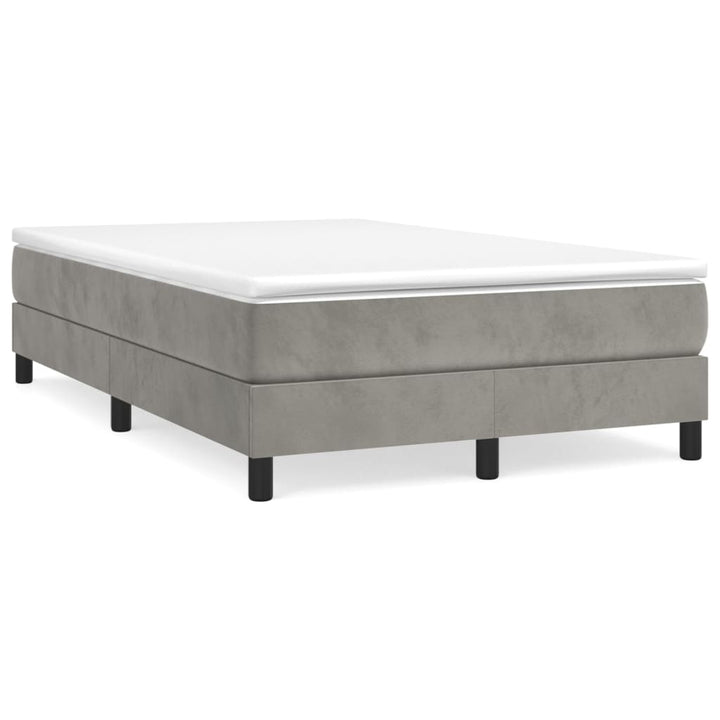 Boxspring sengeramme Lysegrå 120x200 cm Fløjl