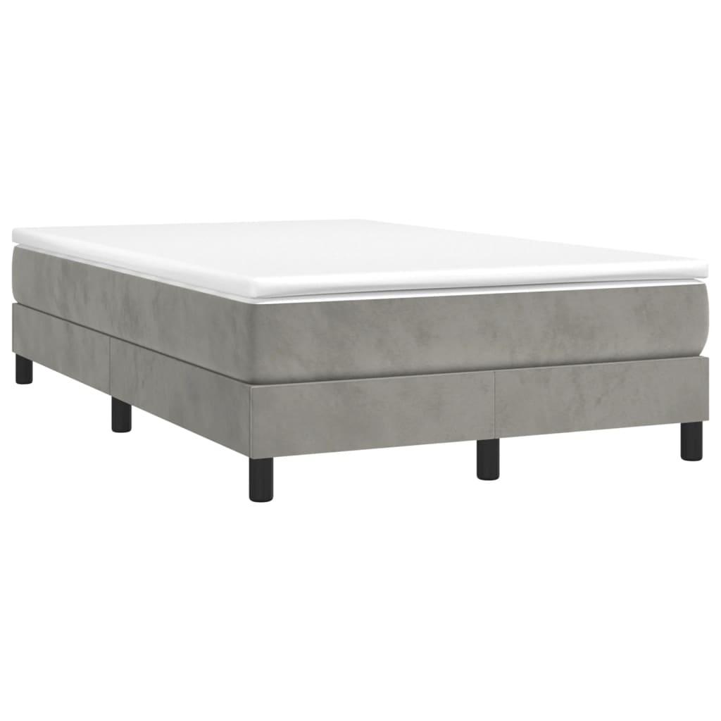 Boxspring sengeramme Lysegrå 120x200 cm Fløjl