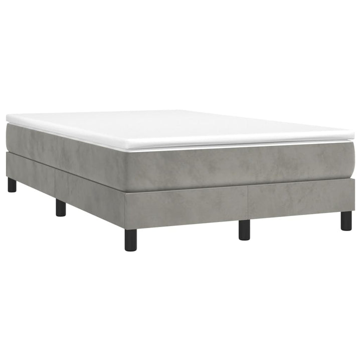 Boxspring sengeramme Lysegrå 120x200 cm Fløjl