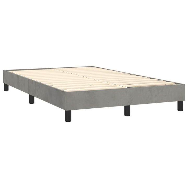 Boxspring sengeramme Lysegrå 120x200 cm Fløjl