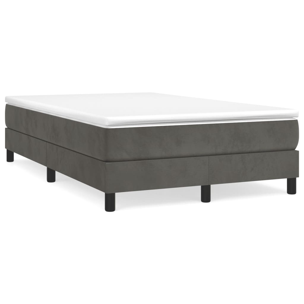 Boxspring sengeramme Mørkegrå 120x200 cm Fløjl
