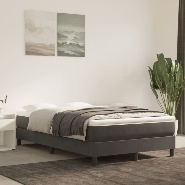 Boxspring sengeramme Mørkegrå 120x200 cm Fløjl