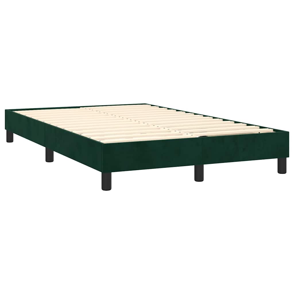 Boxspring sengeramme Mørkegrøn 120x200 cm Fløjl