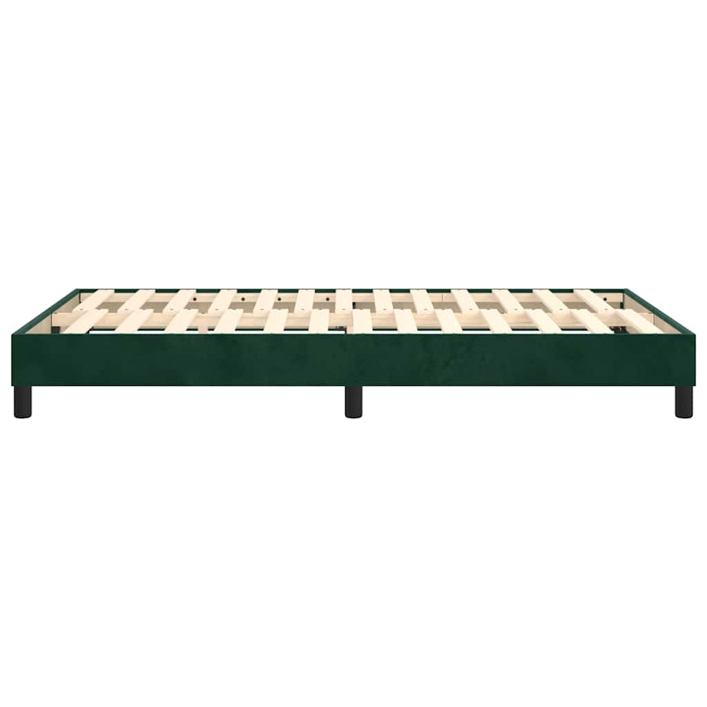 Boxspring sengeramme Mørkegrøn 120x200 cm Fløjl