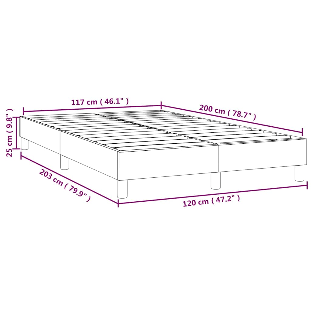 Boxspring sengeramme Mørkeblå 120x200 cm Fløjl